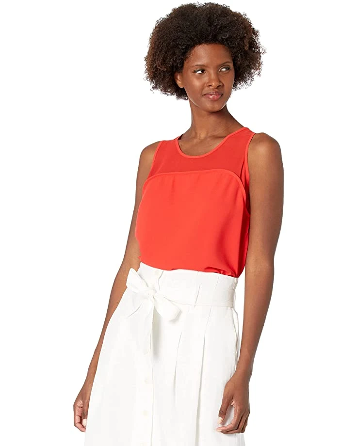 Anne Klein Shirts & Tops Women Mixed Media Shell 3 Anne Klein Shirts & Tops Women Mixed Media Shell