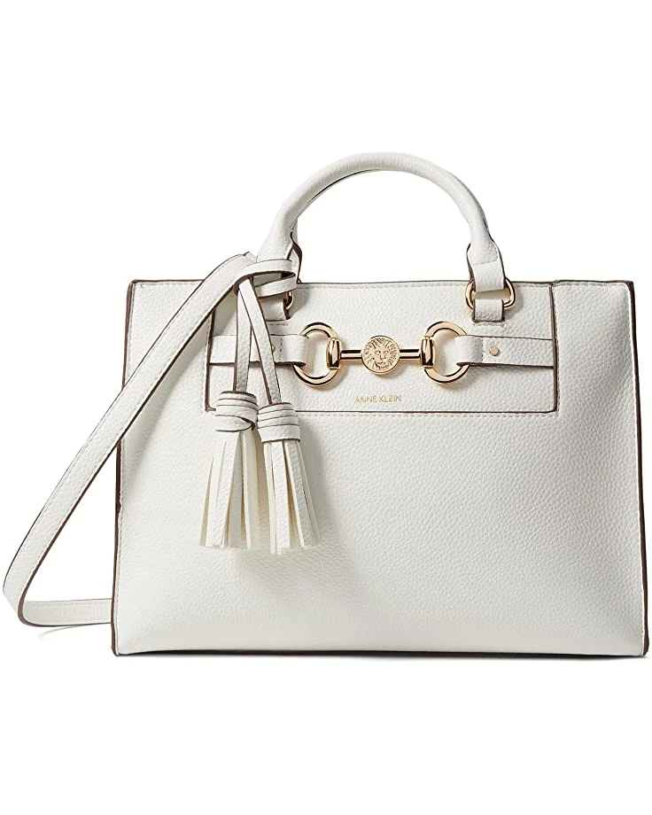 Anne Klein Handbags Women East West Satchel With Horse Bit 3 Anne Klein Handbags Women East West Satchel With Horse Bit