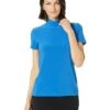 Anne Klein Shirts & Tops Women Solid Short Sleeve Mock