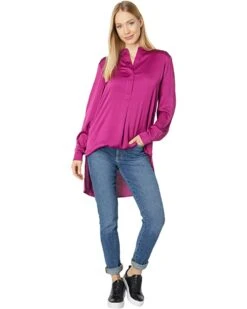 Anne Klein Shirts & Tops Women Charmeuse Nehru Tunic 9 Anne Klein Shirts & Tops Women Charmeuse Nehru Tunic -Deals Anne Klein Store 71F ARVFRaL. AC SR736920