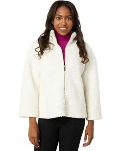 Anne Klein Sweaters Women Funnel Neck Zip Front Dolman Sleeve Sherpa -Deals Anne Klein Store 71F4rVmLStL. AC SR736920