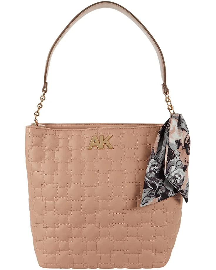 Anne Klein Handbags Women Quilted Velvet Hobo With Scarf 7 Anne Klein Handbags Women Quilted Velvet Hobo With Scarf - Image 5