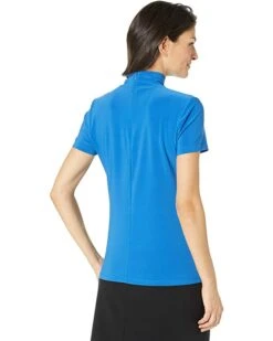 Anne Klein Shirts & Tops Women Solid Short Sleeve Mock -Deals Anne Klein Store 71lcXTOznRL. AC SR736920