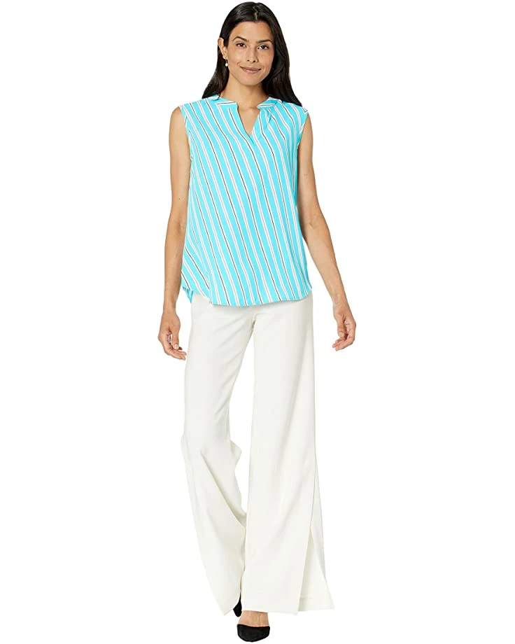 Anne Klein Shirts & Tops Women Bias Stripe Sleeveless Split-Neck Blouse 6 Anne Klein Shirts & Tops Women Bias Stripe Sleeveless Split-Neck Blouse - Image 4