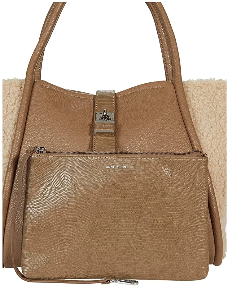 Anne Klein Handbags Women Soft Calf/Faux Shearling Lizard Tote 6 Anne Klein Handbags Women Soft Calf/Faux Shearling Lizard Tote - Image 4