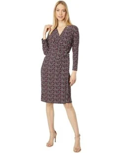 Anne Klein Dresses Women Pearly Dot Wrap Dress