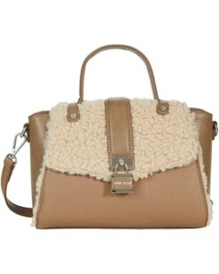 Anne Klein Handbags Women Soft Calf/Faux Shearling Lizard Satchel