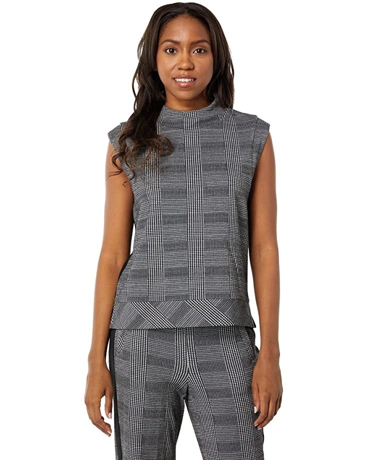 Anne Klein Shirts & Tops Women Mock Neck Vest Plaid & Serenity Knit 3 Anne Klein Shirts & Tops Women Mock Neck Vest Plaid & Serenity Knit