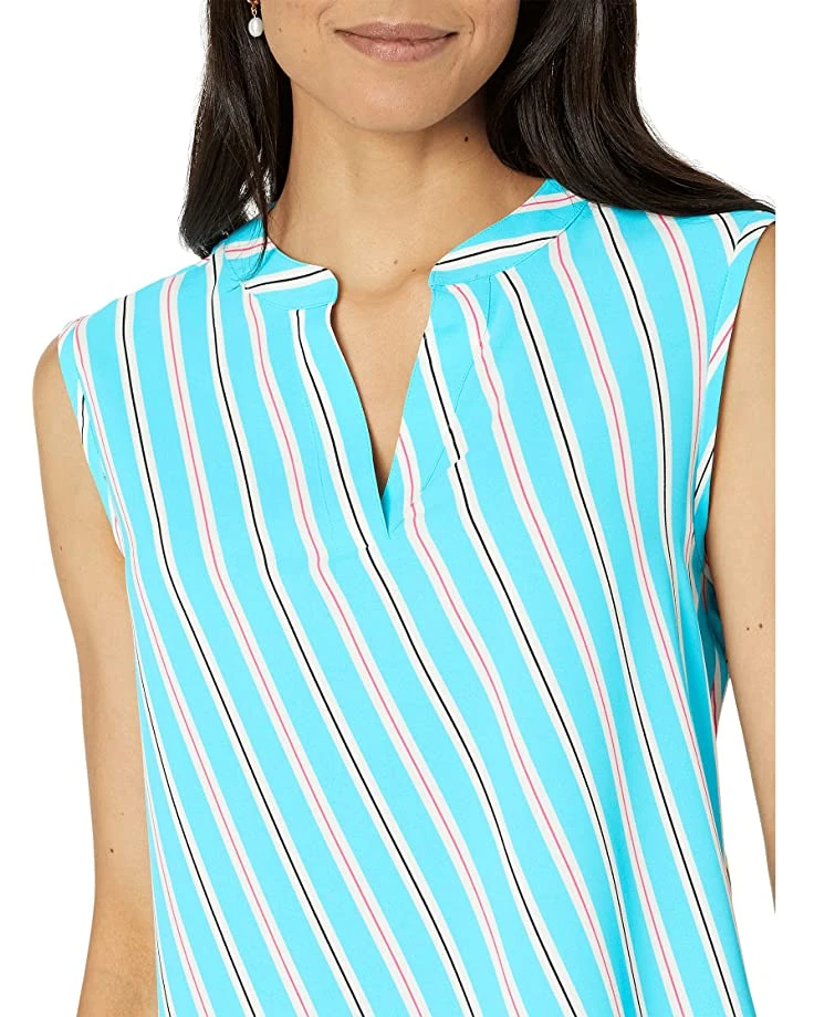 Anne Klein Shirts & Tops Women Bias Stripe Sleeveless Split-Neck Blouse 5 Anne Klein Shirts & Tops Women Bias Stripe Sleeveless Split-Neck Blouse - Image 3