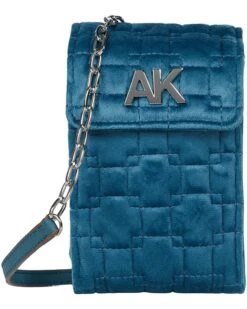 Anne Klein Wallets Women Quilted Velvet Flap Mobile Carrier