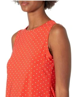 Anne Klein Shirts & Tops Women Micro Dot Printed Jersey Knit Sleeveless Scoop Neck Top -Deals Anne Klein Store 91QPrRleDuS. AC SR736920