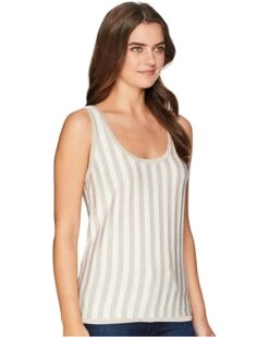 Anne Klein Shirts & Tops Women Striped Scoop Neck Tank Top - Striped Knit -Deals Anne Klein Store 91lopW0hscL. AC SR736920